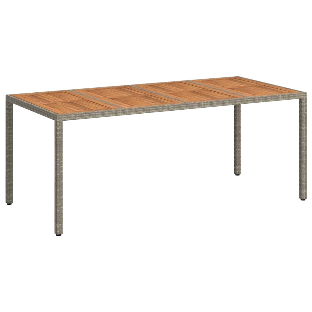 Garden Table Grey 74.80 x 35.43 x 29.53 in Poly Rattan