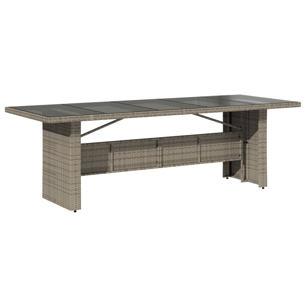 Garden Table Grey Poly Rattan Large Durable Garden Table