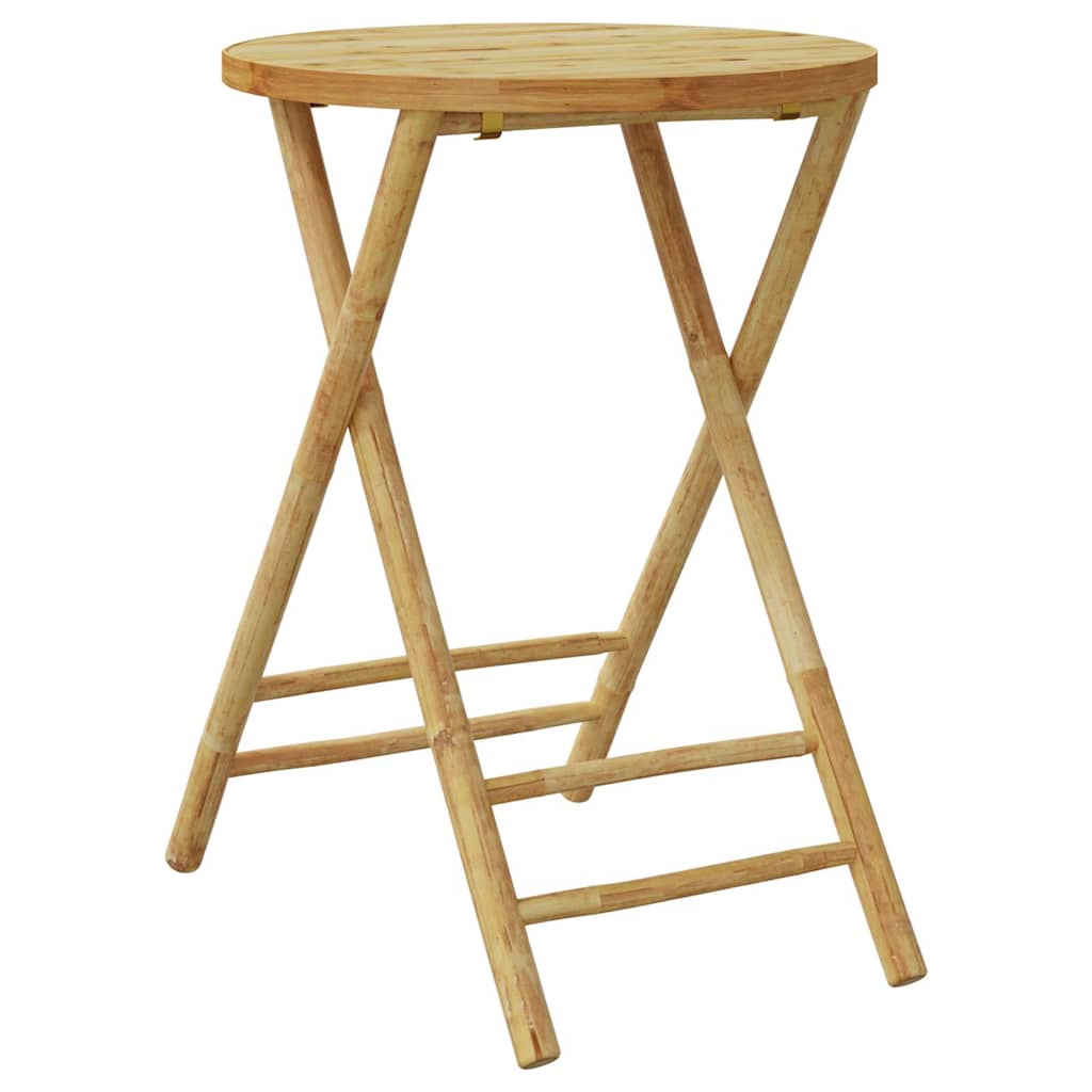 Garden Table Natural Bamboo Medium Foldable Garden Table Round
