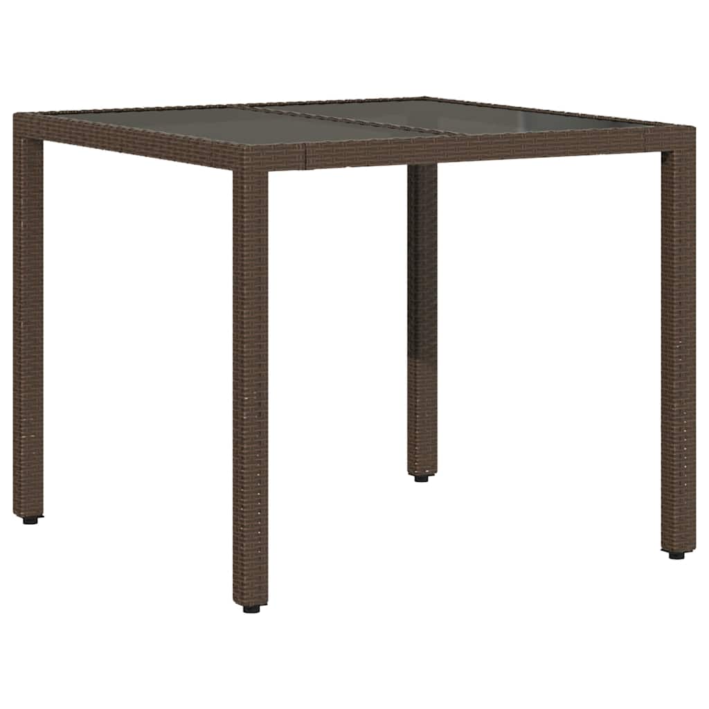 Garden Table Set of 4 Brown PE Rattan Medium Durable