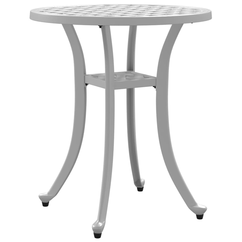 Garden Table White Cast aluminum Small Decorative Inlays
