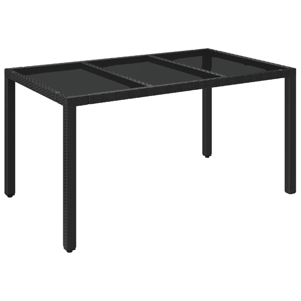 Garden Table With Glass Top Black