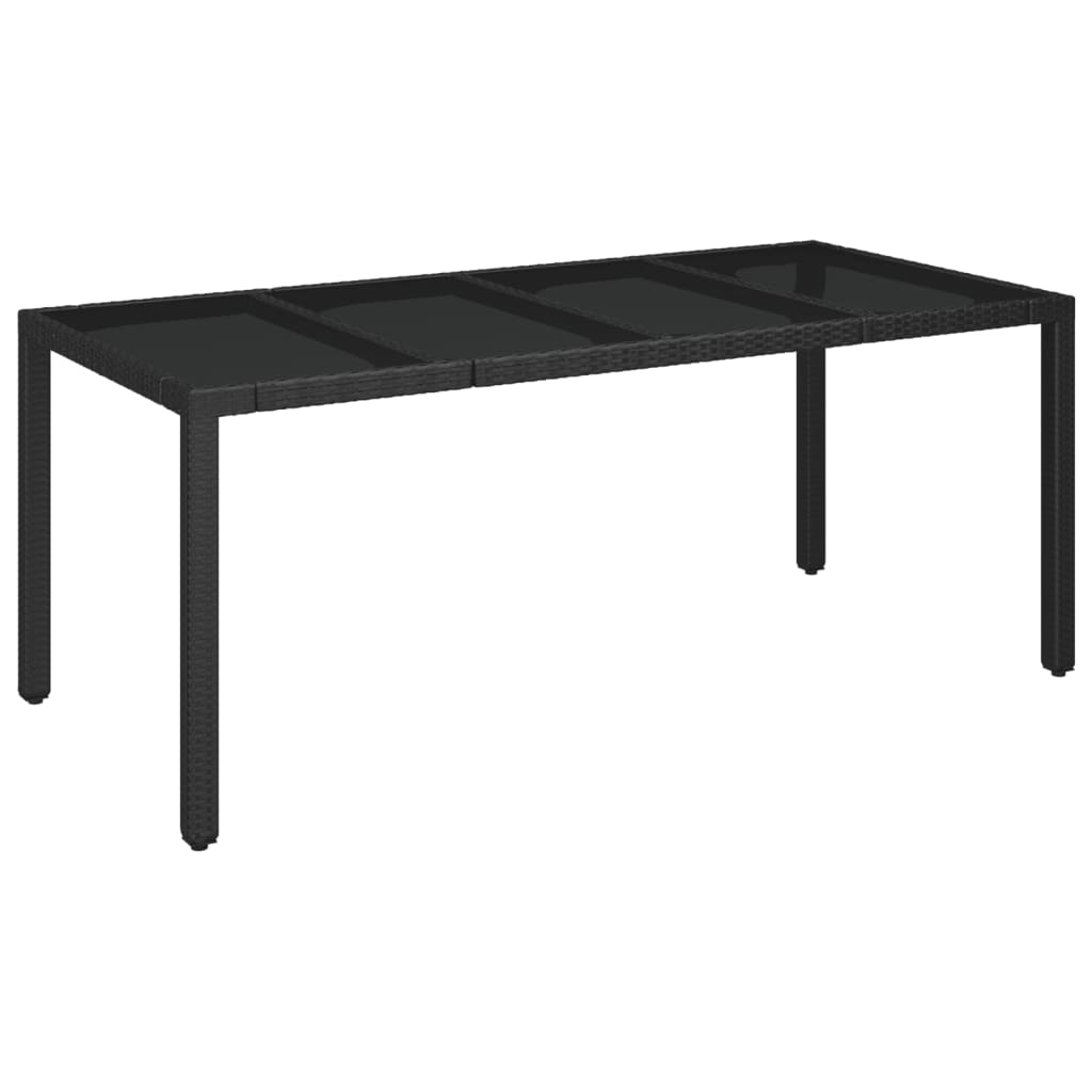 Garden Table With Glass Top Black