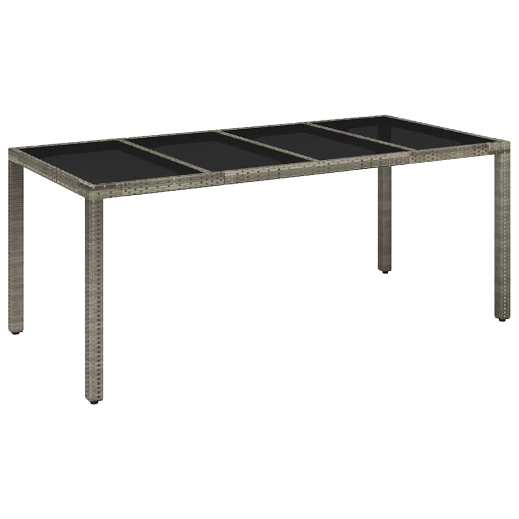 Garden Table With Glass Top Grey