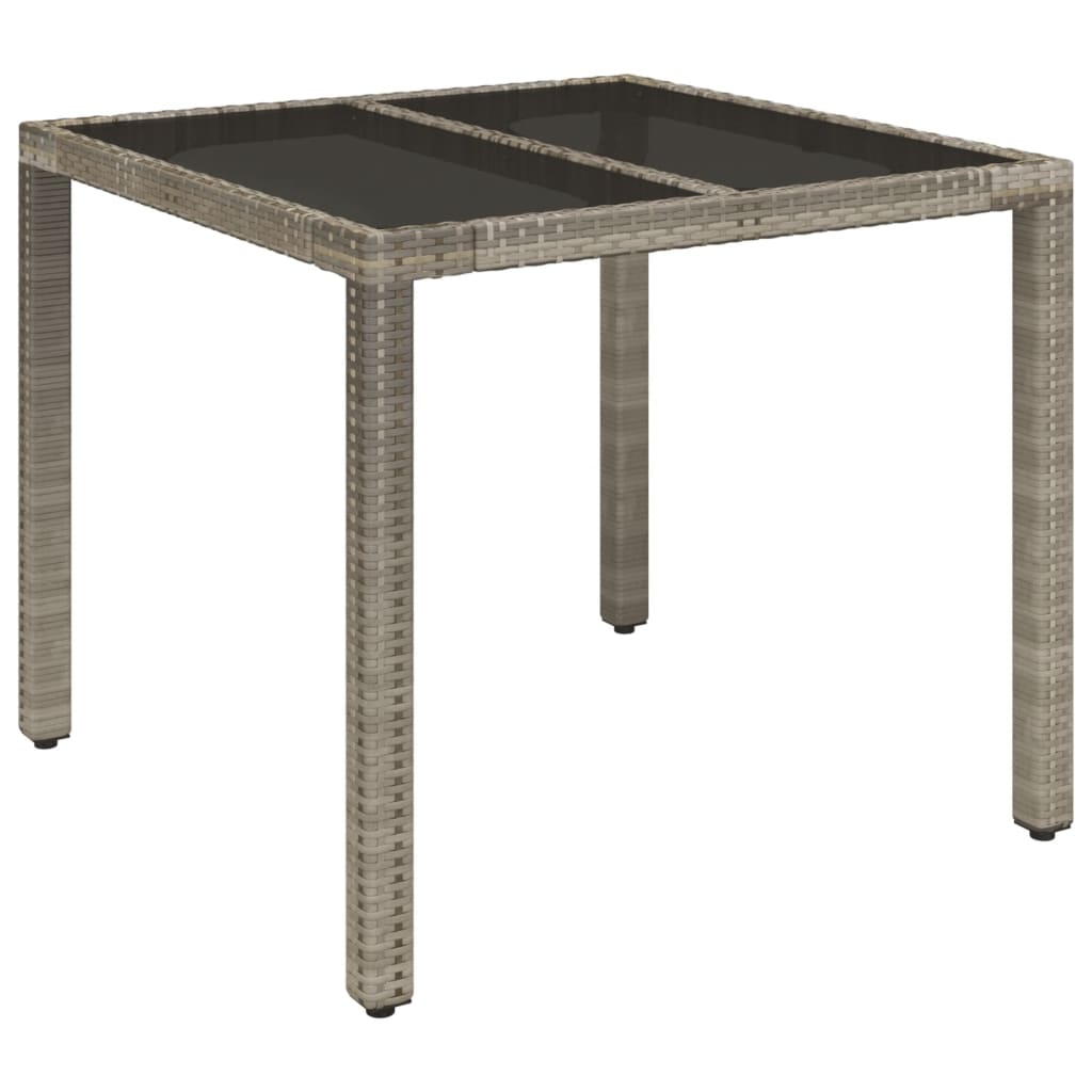Garden Table With Glass Top Grey