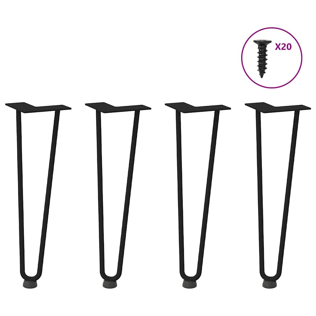 Hairpin Table Leg Black Solid powder-coated steel 0.5 in diameter