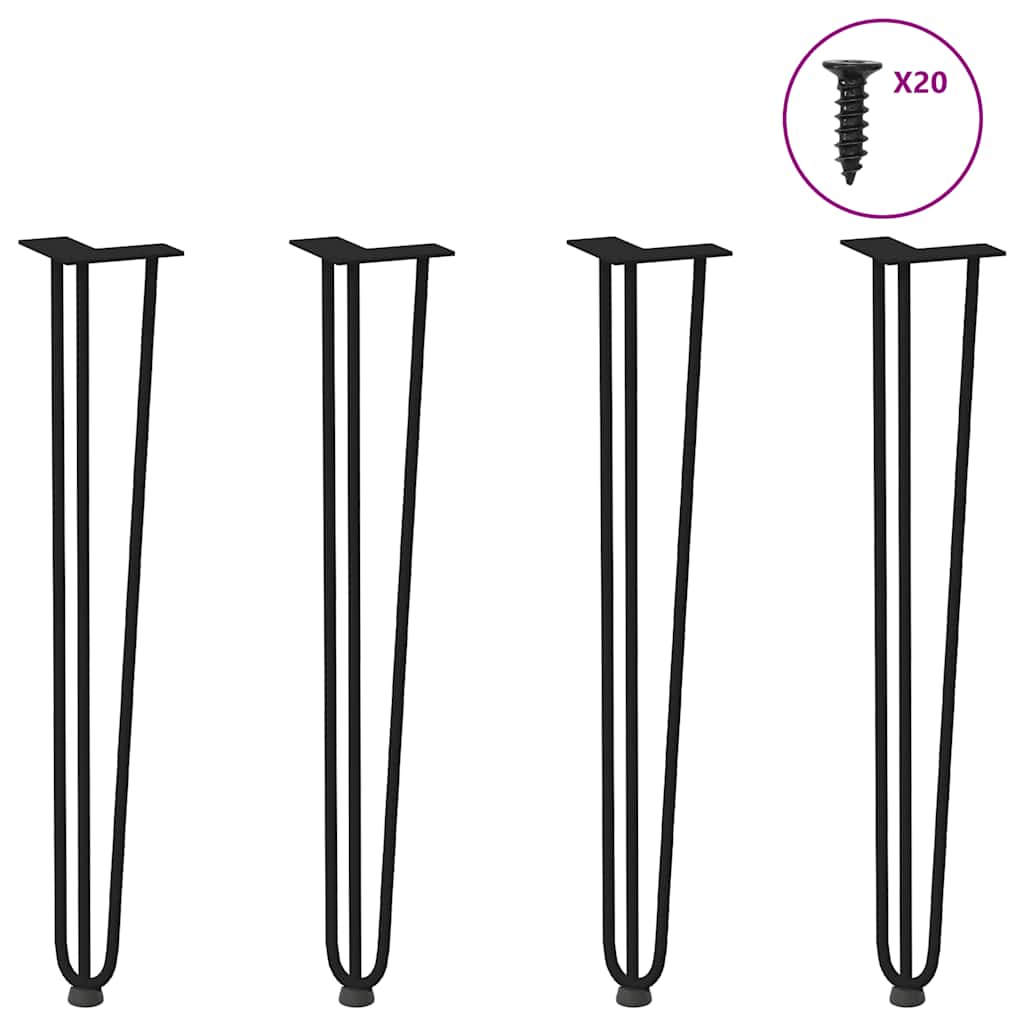Hairpin Table Leg Black Solid powder-coated steel Medium