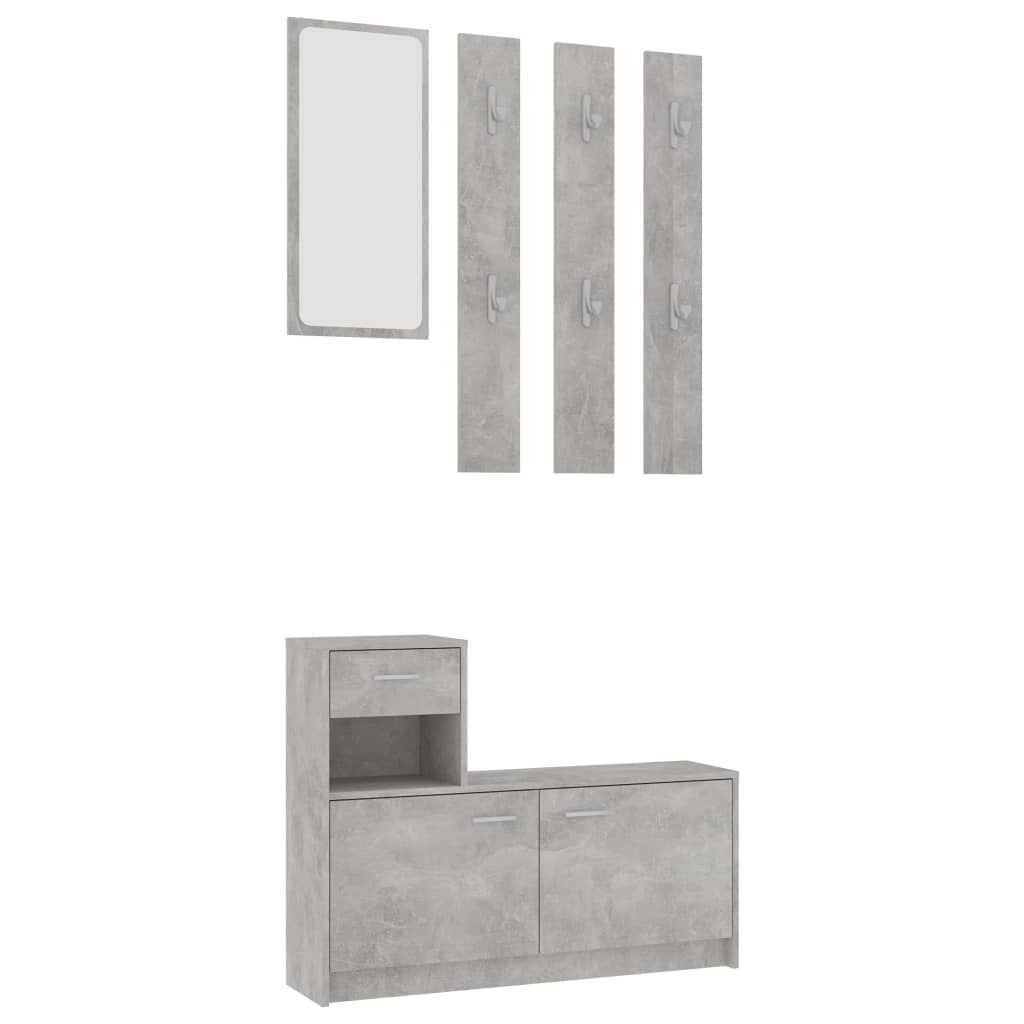Hallway Unit Concrete Gray 39.4"x9.8"x30.1" Engineered Wood
