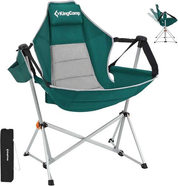 Hammock camping chair for adults with adjustable backrest, ideal for lawn or beach use