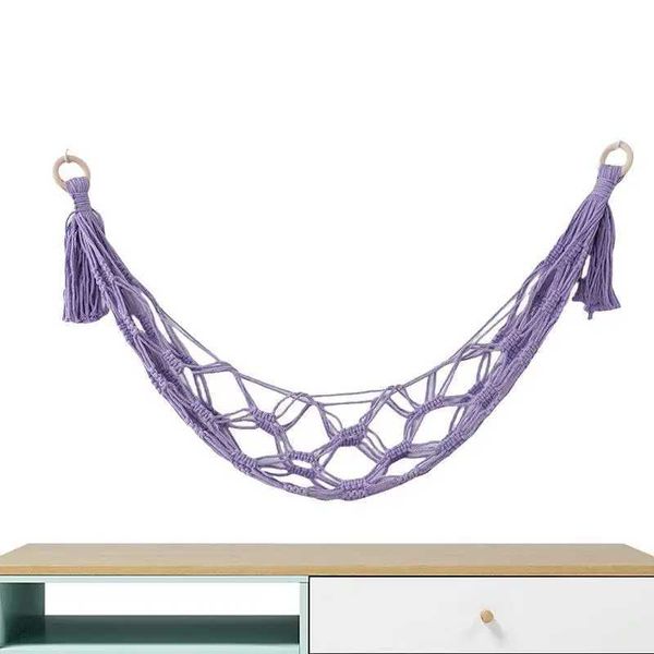 Hammock net for toy storage, bohemian-style kids' room decor and animal toy organization