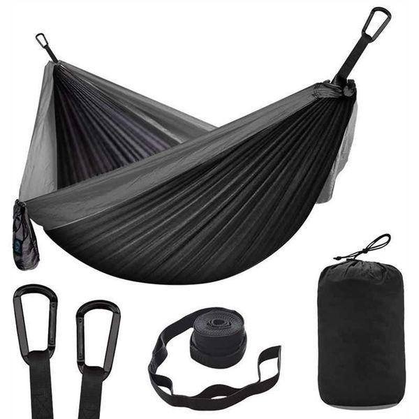 Hammocks Oversized Double Camping Hammock with Portable Tree Straps - Lightweight 210T Nylon Travel Hammock