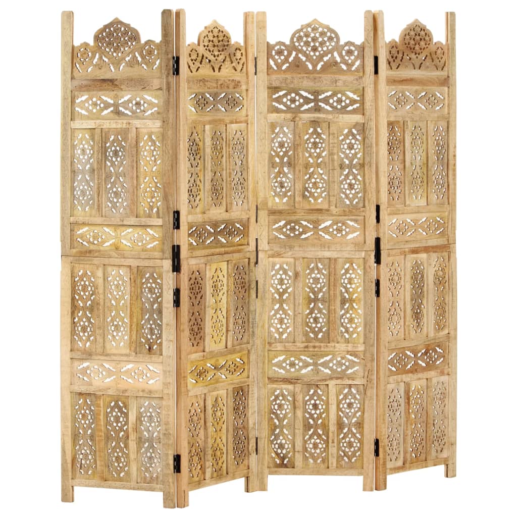Hand carved 4-Panel Room Divider 63