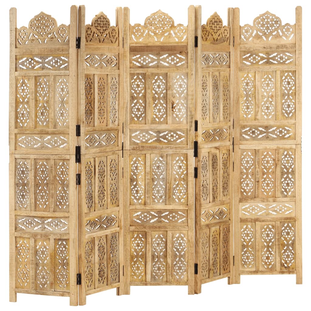 Hand carved 5-Panel Room Divider 78.7