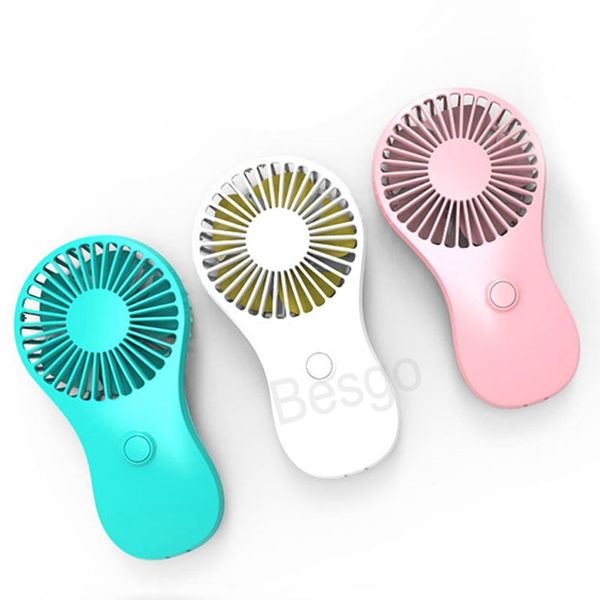 Handheld mini battery-powered portable fan for travel, dorm, office, or home use, makes a great gift