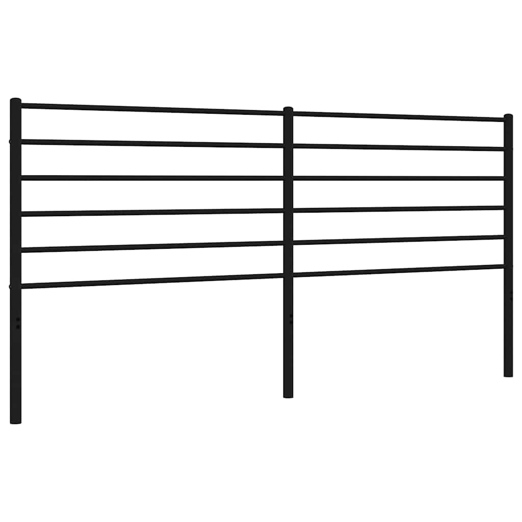 Headboard Black Powder-Coated Steel Large Headboard Rectangular