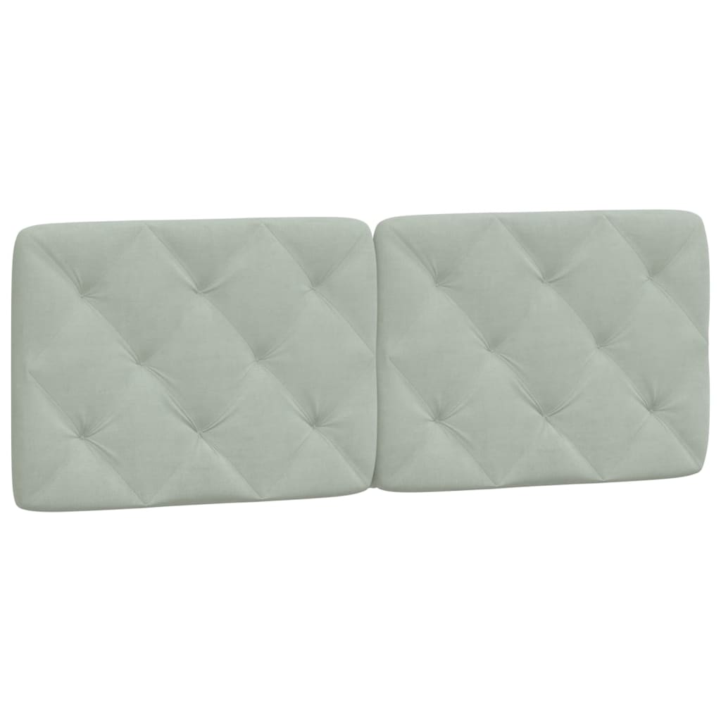 Headboard Cushion Light Gray Velvet (100% polyester) 54 in