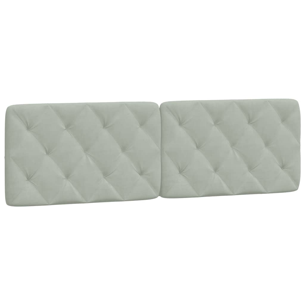 Headboard Cushion Light Grey Velvet 59.8 in Removable Covers
