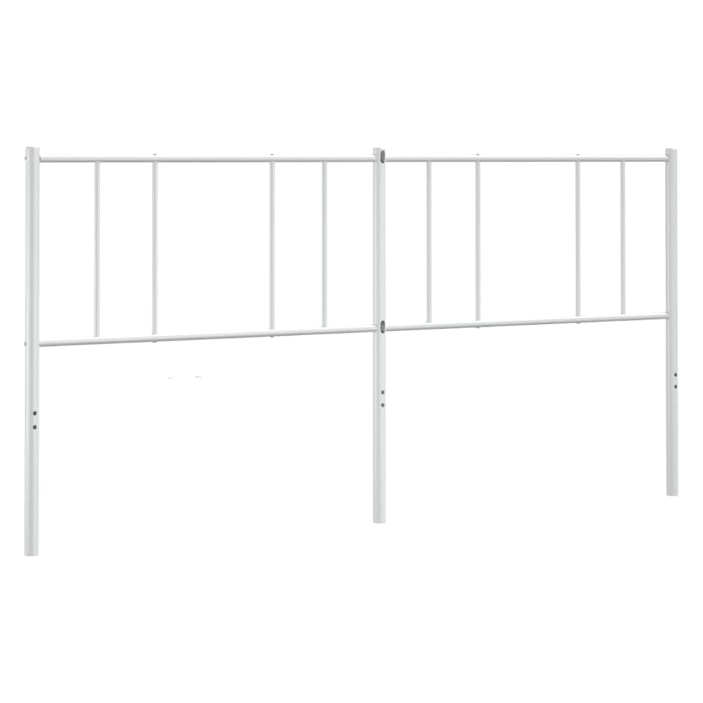Headboard White Powder-Coated Steel 70.9 in wide for double bed