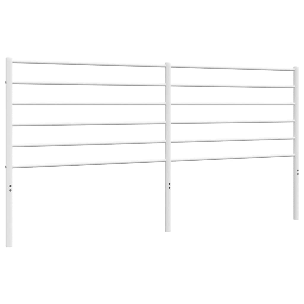 Headboard White Powder-Coated Steel 76 in Durable Headboard