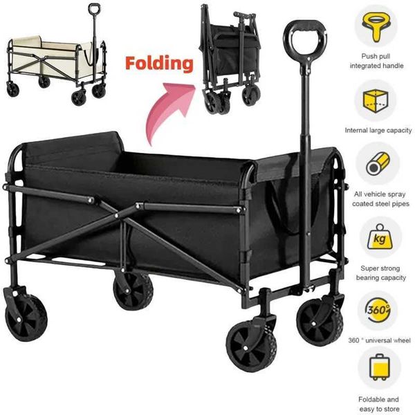 Heavy-duty foldable multi-use cart for beach, biking, camping, shopping, garden, and sports