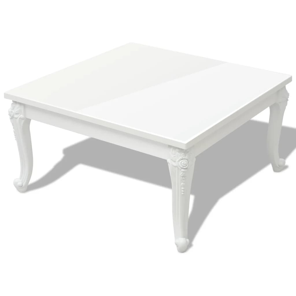 High Gloss Coffee Table High gloss white MDF and Plastic 31.5 in