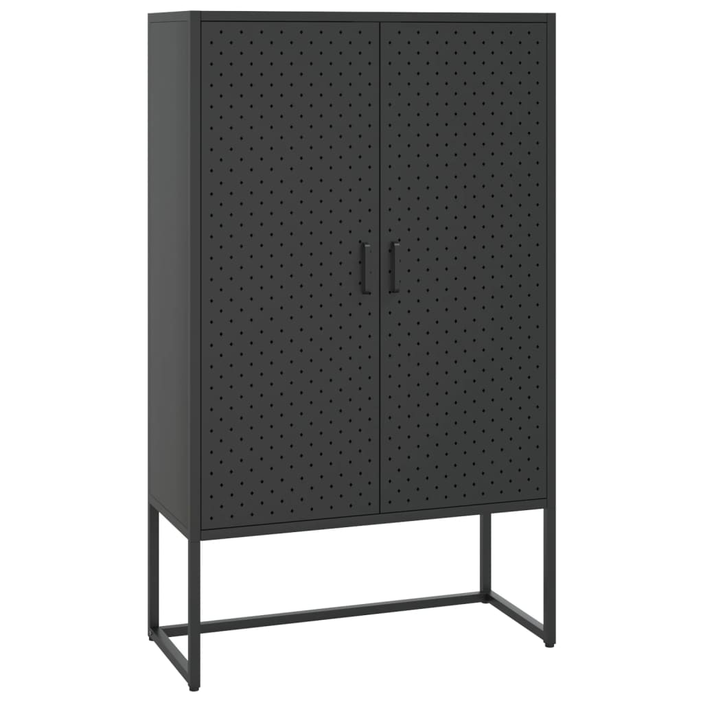 Highboard Black 31.5"x13.8"x53.1" Steel