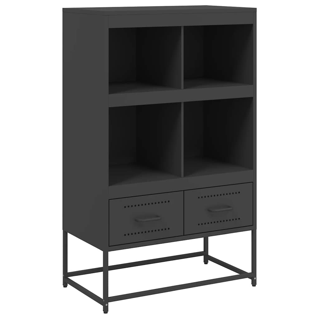Highboard Black Cold-rolled steel Tall, Slim Highboard