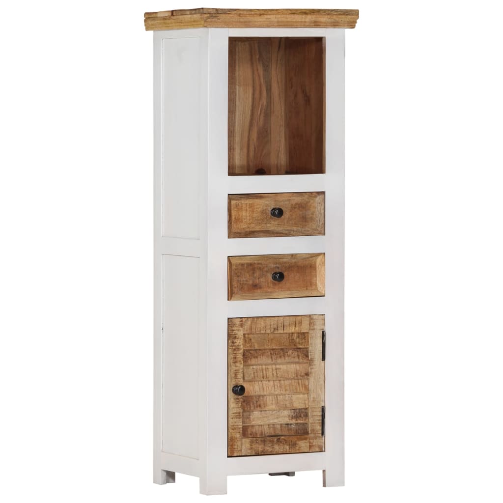 Highboard Brown and white Solid mango wood Medium Highboard