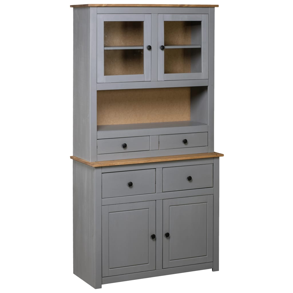 Highboard Grey Solid pine wood Large Highboard Rectangular