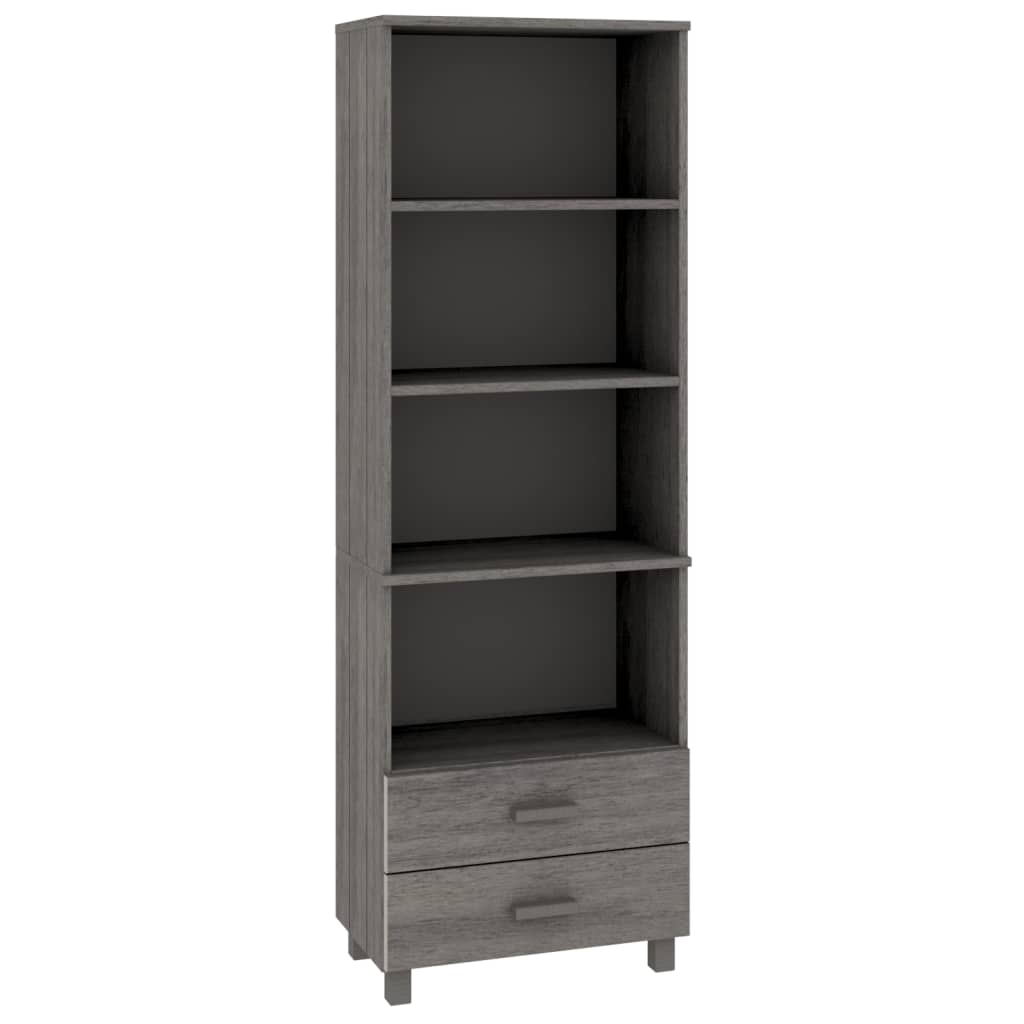 Highboard Light Grey Solid Pine Wood Medium Highboard