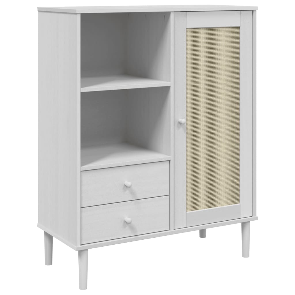 Highboard White Solid pine wood Large Highboard Rectangular