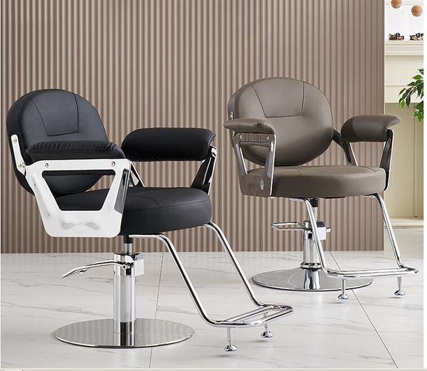 High-end barber shop haircut chair  
Premium barber shop cutting chair  

hair salon special hairdressing chair  
Salon's exclusive styling chair  

simple, rotatable, lifting, ironing and dyeing chair  
Basic swiveling, adjustable, and coloring chair  

salon furni  
salon furni