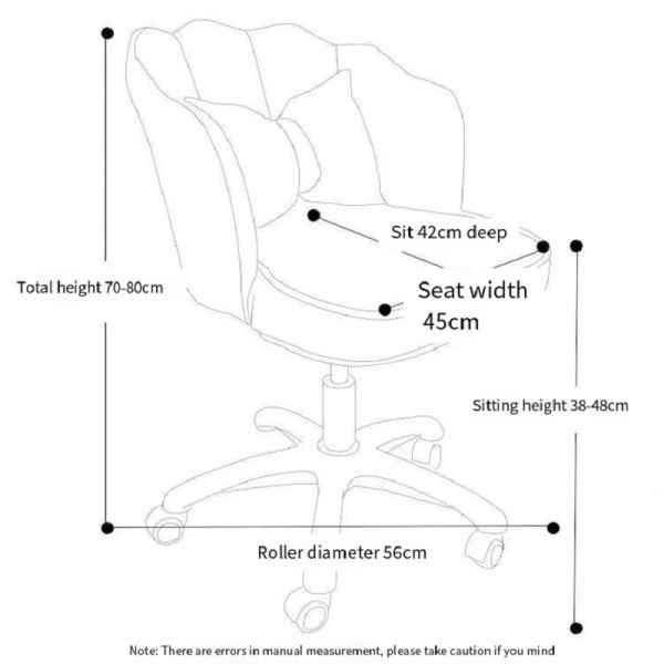 Home Office Computer Chair with Swivel Base for Comfortable Studying in Bedroom or Dorm