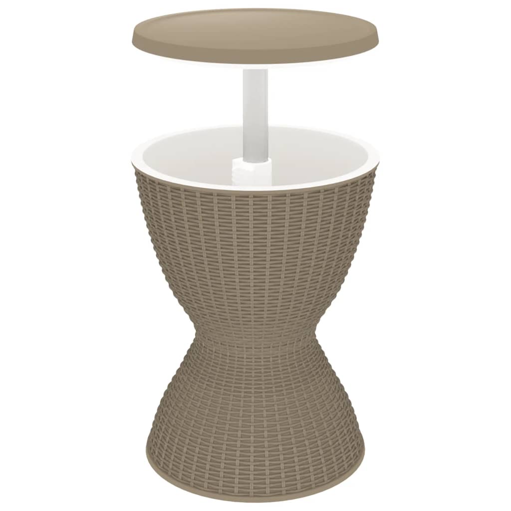 Ice Cooler Table Light Brown Polypropylene Medium Convertible