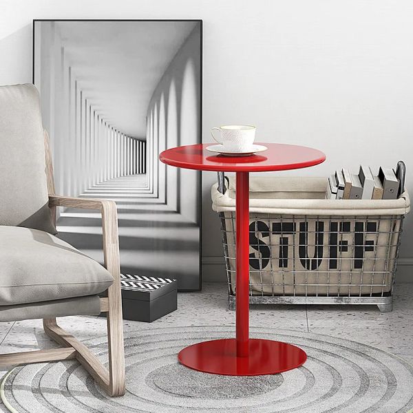 IHOME Nordic Small Coffee Table: A sleek, modern mini table for bedrooms, living rooms, or sofa corners - compact round design for 2024
