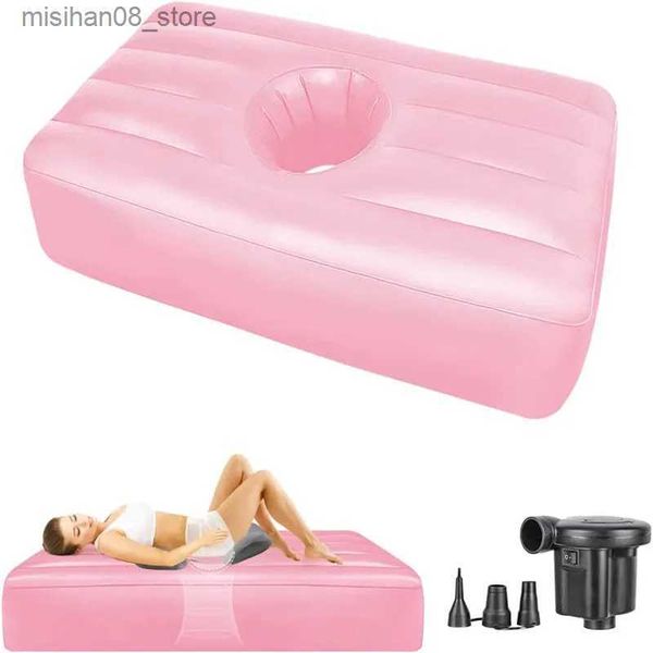 Inflatable BBL mattress designed for post-surgery recovery, featuring a hole for comfortable sleeping after Brazilian butt lift surgery