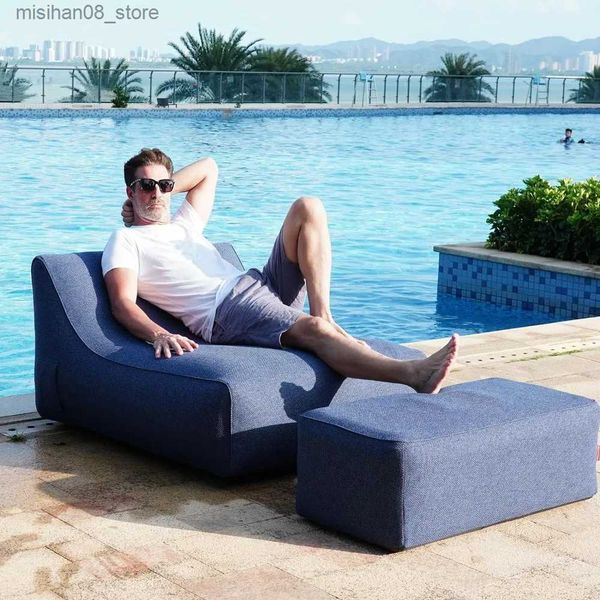 Inflatable bean bag sofa for single person, armless portable lounge chair ideal for indoor use