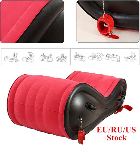 Inflatable love seat with electric pump for couples' intimate games, BDSM furniture, and tantric relaxation