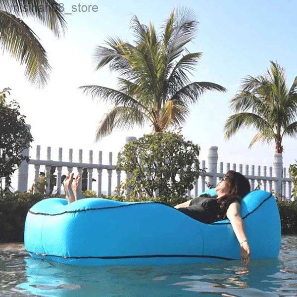Inflatable outdoor sectional sofa for lazy living, single recliner balcony air furniture
