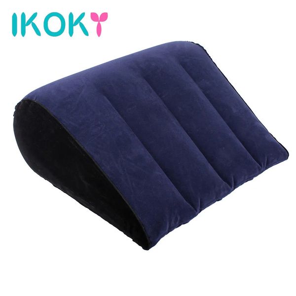 Inflatable sex mat for adult couples, a versatile triangle-shaped furniture pillow and magic wedge toy