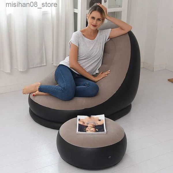 Inflatable sofa bed for outdoor lounging, beach relaxation, and comfortable resting