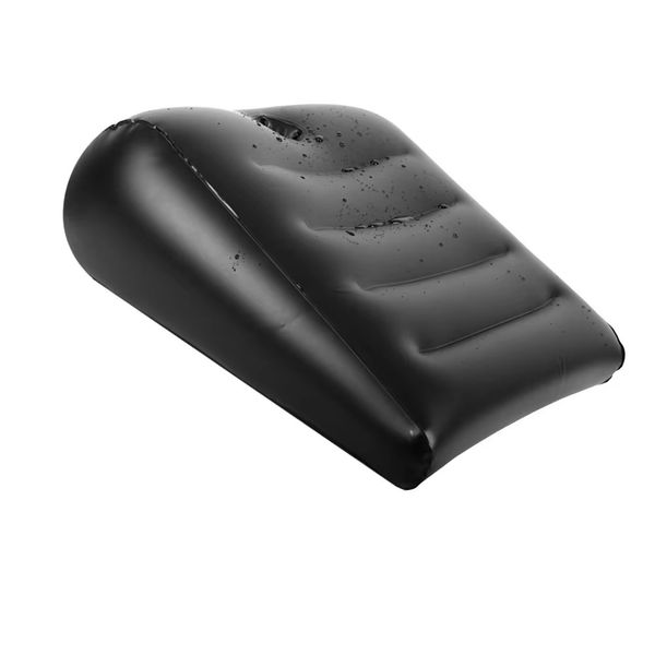 Inflatable triangular ramp pillow for deeper positioning and couple support in adult play