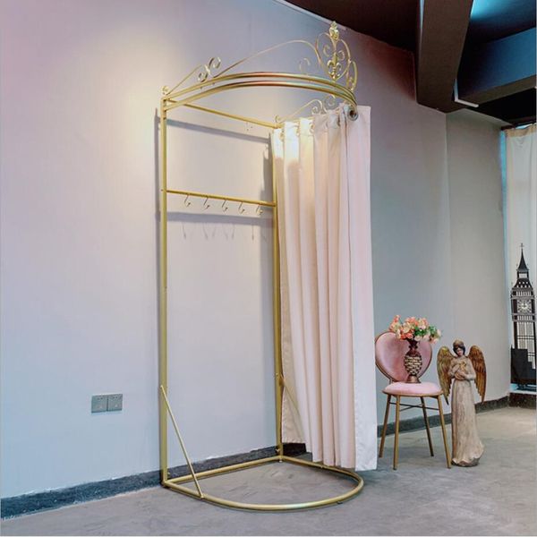 Iron clothing store fitting area with commercial furniture, easily disassembled cotton-linen canvas printed DIY changing rooms