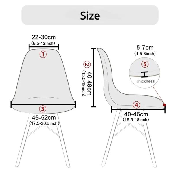 Jacquard waterproof short-back chair cover, adjustable Scandinavian-style seat protector for dining and bar use