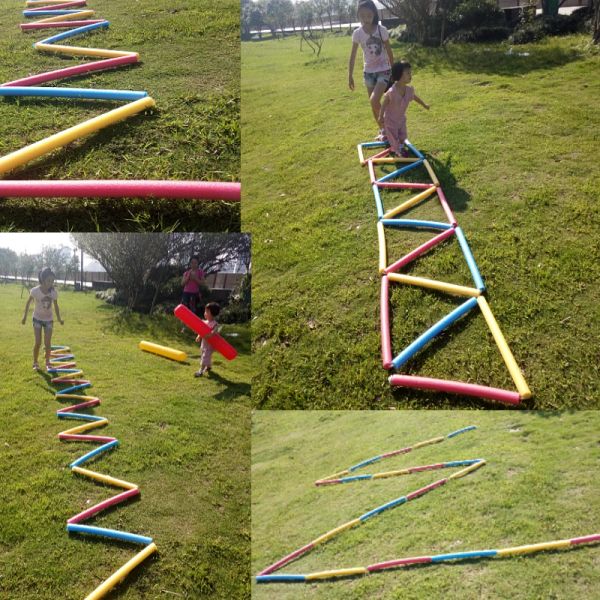 Kids' hopscotch training sticks for outdoor and indoor play activities