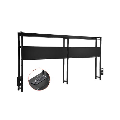 King-size freestanding headboard with adjustable height, 2 storage shelves, charging station, and LED lighting