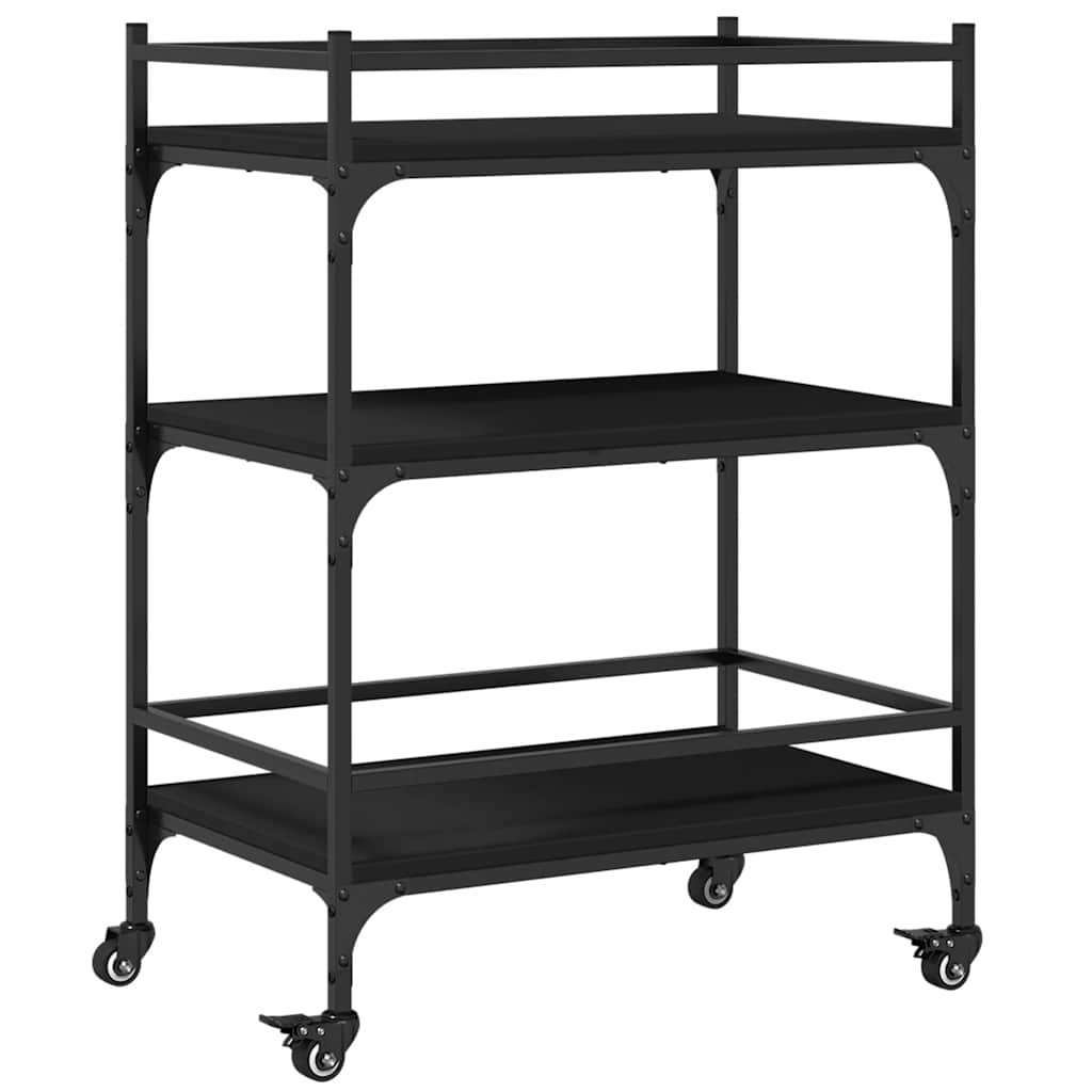Kitchen Trolley Black 25.6
