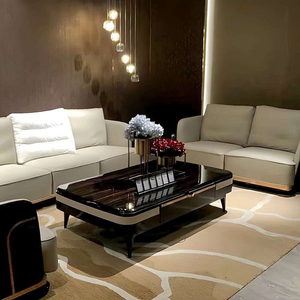 Light Modern Cafe rectangular Marble Nordic Style Side Table for Sofa Corners in Living Rooms