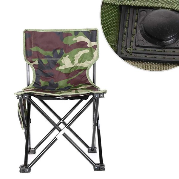 Lightweight foldable camo chair for outdoor leisure, fishing, beach, and decor