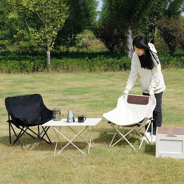 Lightweight portable folding chair for camping with side pockets and carry bag, ideal for adults on hiking, fishing, or beach trips
